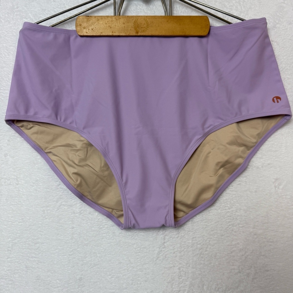 NWT Honey mark Swimwear Bottom 3XL Lilac HighWaisted Classic Briefs Retro Pastel